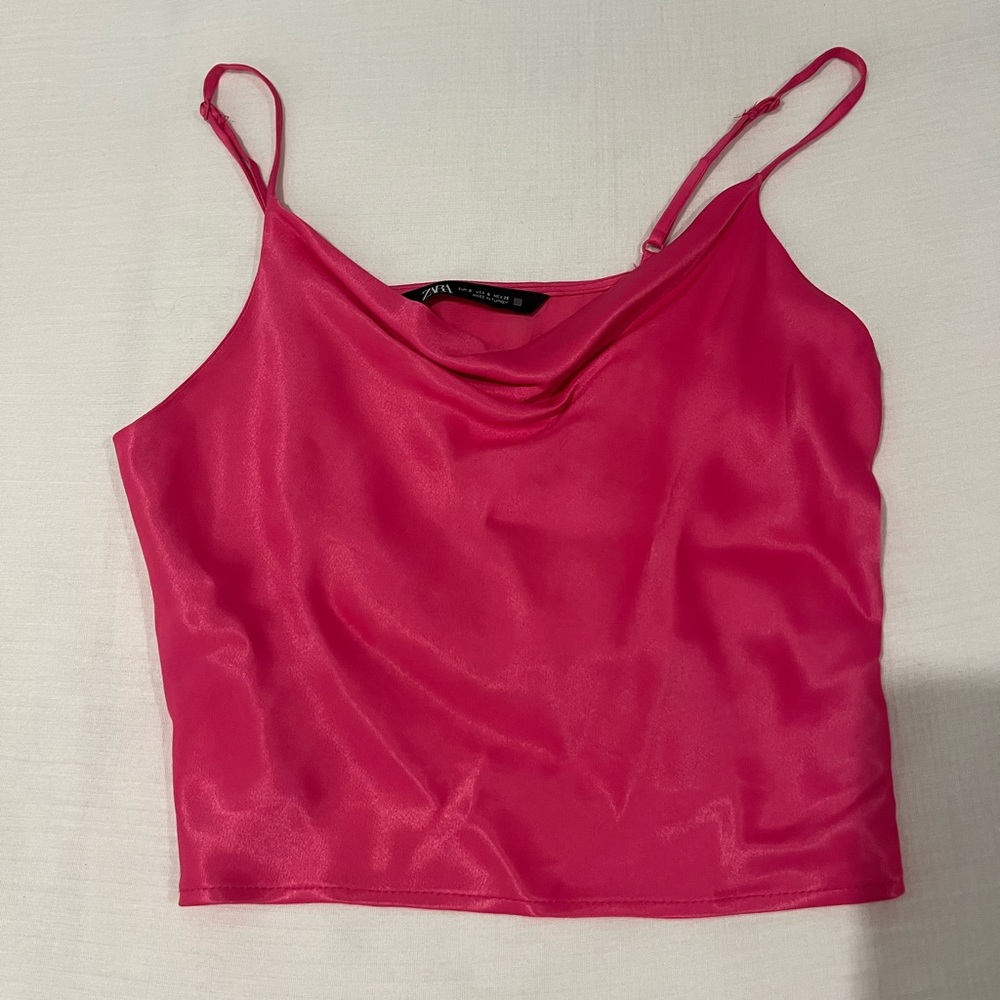 Zara hot pink cowl tank - size s